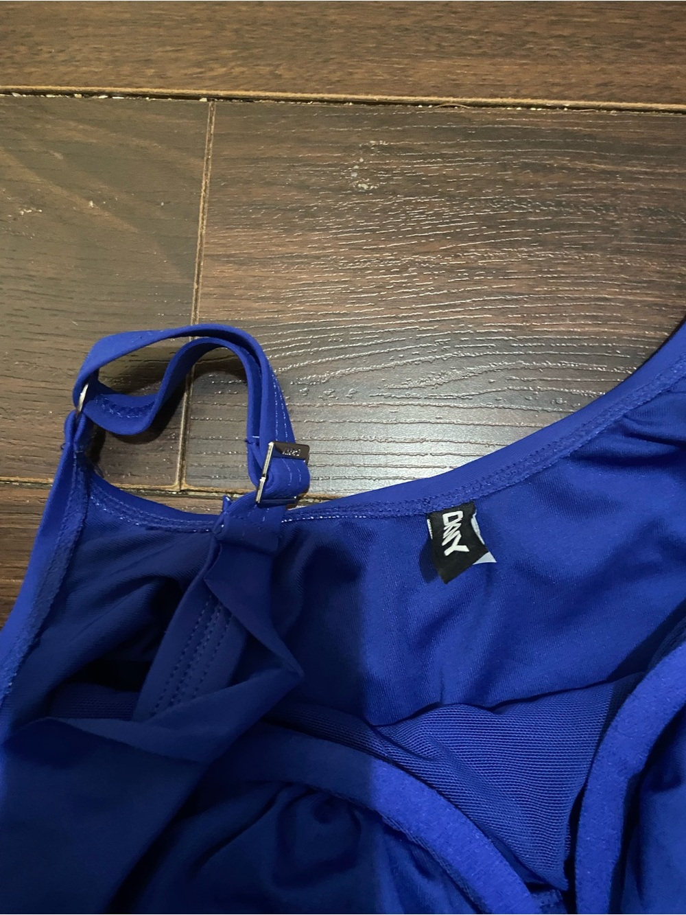 New DKNY Blue Ruffle One Piece Swimsuit Women’s Size S Ruched Tummy Control - Picture 10 of 11